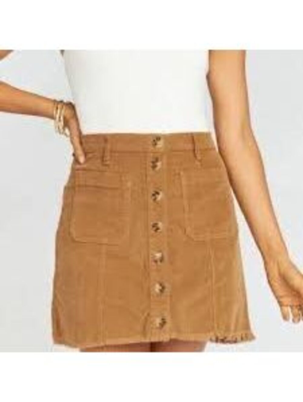 Show me your MuMu frayed button front corduroy skirt MSRP 98